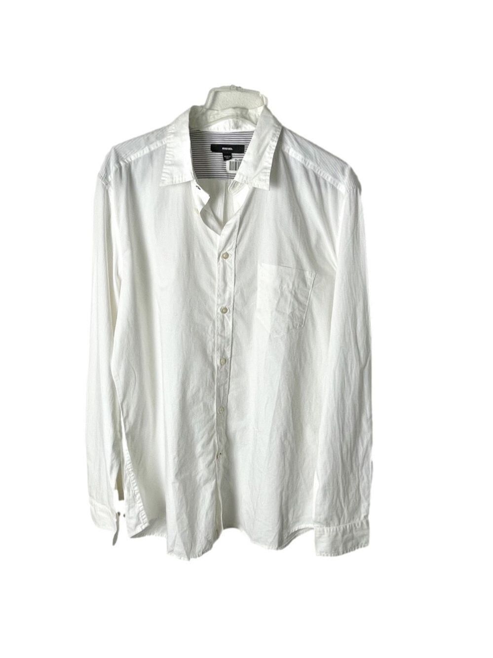 Men’s Diesel S Guruso White Button Down Long sleeve XL! - Picture 4 of 8